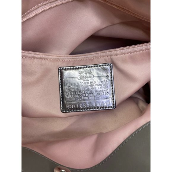 COACH Animal Embossed Leather Gray Shoulder Bag - Picture 14 of 16